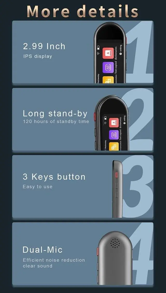 Alt view image 5 of 7 - Multi-Language Translator Pen - Scan, Translate, Dictionary with rt for 111 Languages, Offline & WiFi Text Excerpt