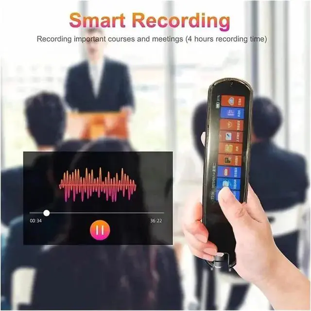 Alt view image 2 of 6 - Smart AI Scan Pen BT Translator Voice Multi 134 Languages rt 3.38 Inch Touch Sn Photo Offline Record Translation for Business Learning Travel