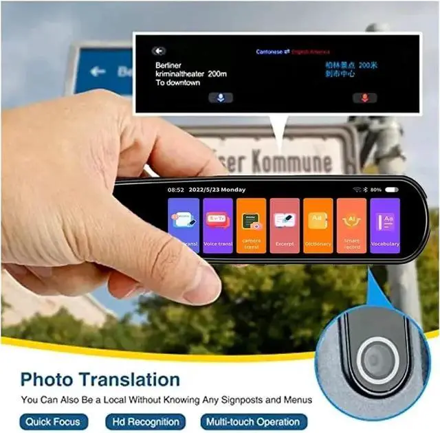 Alt view image 3 of 6 - Smart AI Scan Pen BT Translator Voice Multi 134 Languages rt 3.38 Inch Touch Sn Photo Offline Record Translation for Business Learning Travel
