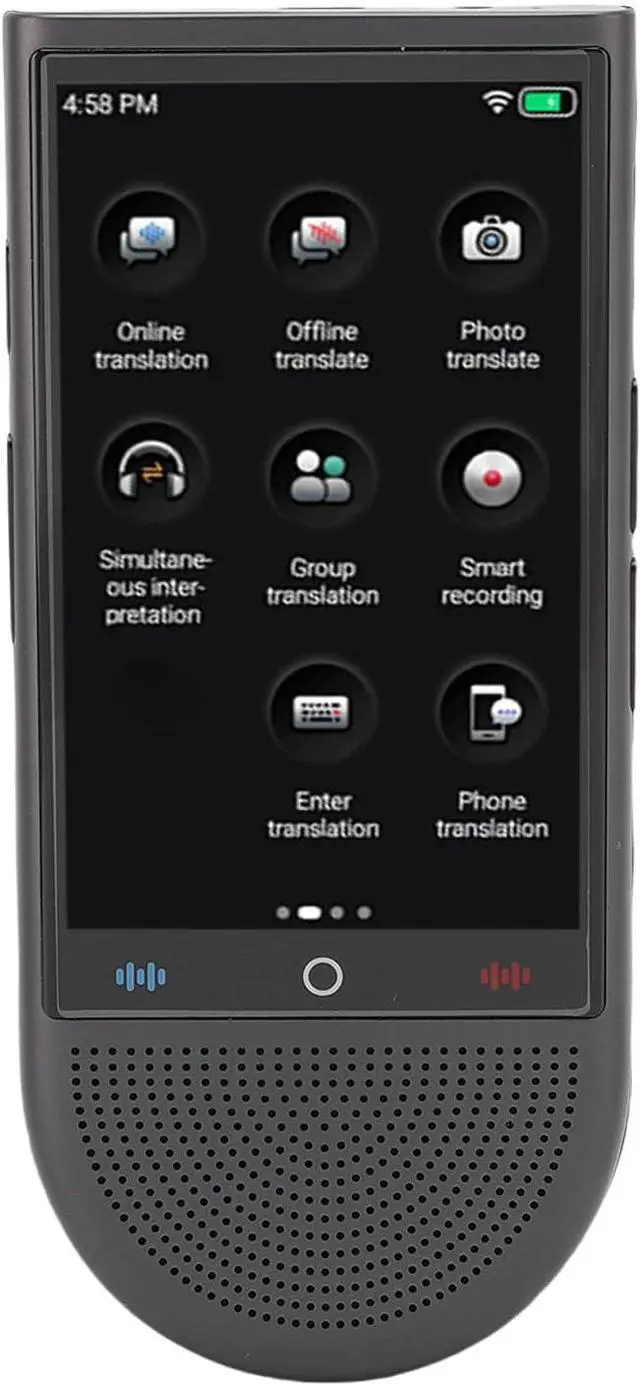 Main image of Multilingual Voice Translator Device with 138 Languages TwoWay HD Sound NoiseCanceling Mic 4" Touchscreen Portable for Travel Business - 1500mAh Battery