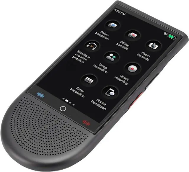 Alt view image 3 of 7 - Multilingual Voice Translator Device with 138 Languages TwoWay HD Sound NoiseCanceling Mic 4" Touchscreen Portable for Travel Business - 1500mAh Battery