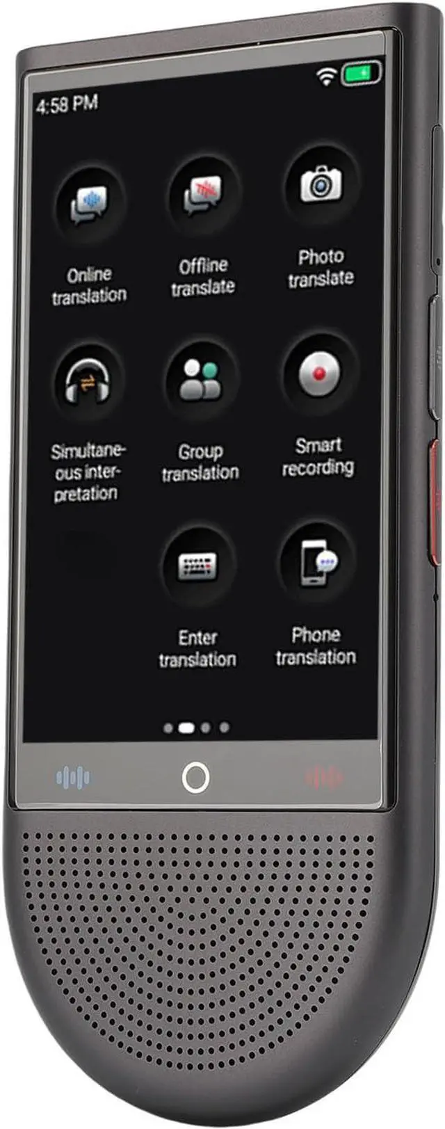 Alt view image 4 of 7 - Multilingual Voice Translator Device with 138 Languages TwoWay HD Sound NoiseCanceling Mic 4" Touchscreen Portable for Travel Business - 1500mAh Battery