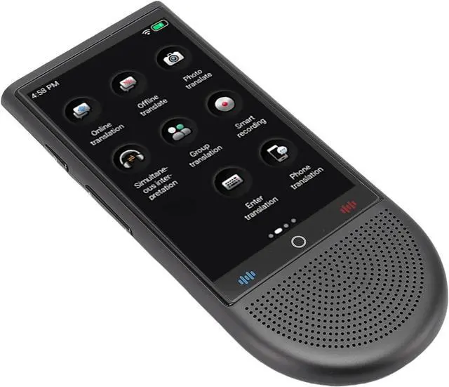Alt view image 6 of 7 - Multilingual Voice Translator Device with 138 Languages TwoWay HD Sound NoiseCanceling Mic 4" Touchscreen Portable for Travel Business - 1500mAh Battery