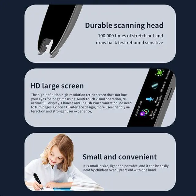 Alt view image 7 of 7 - FLEXMAN Scanning Translation Pen, 55 Languages Online Scanning Translation HD Double Microphones Builtin Dictionary Portable Speech Reader Pen for Multilingual Language Learners