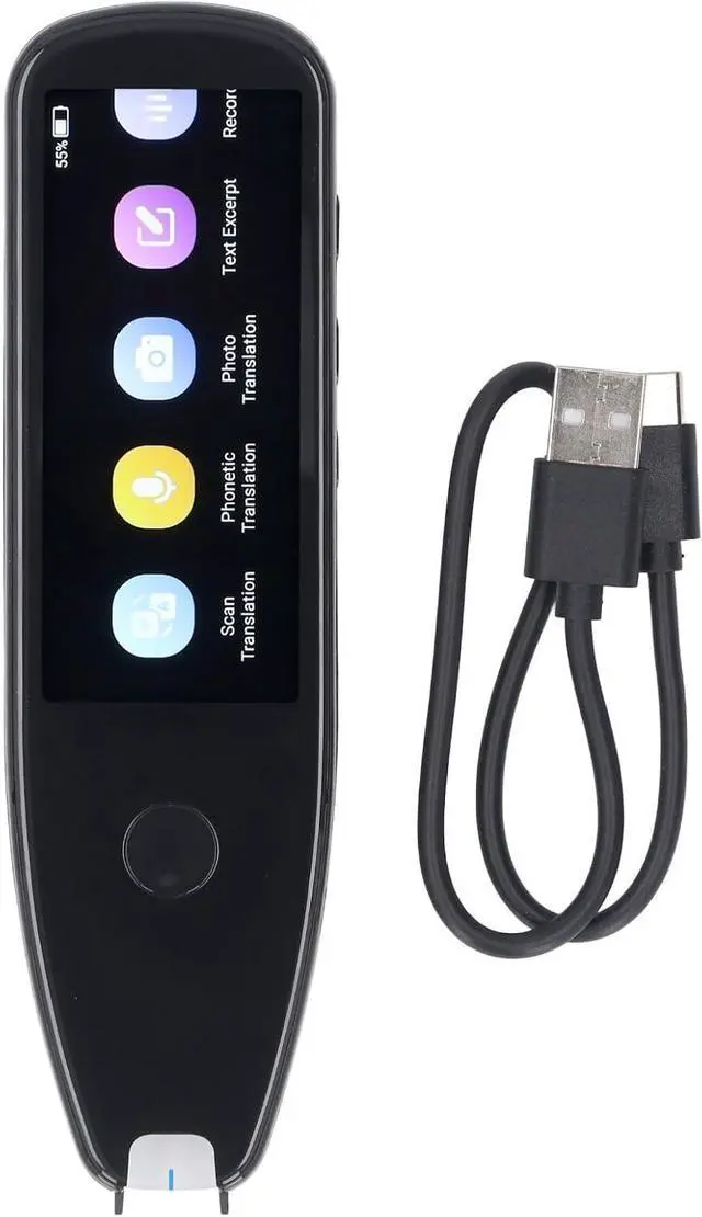 Main image of Translator Pen 112 Languages 4 Inch HD Touchscreen WiFi Hotspot Offline Scanning Translation Device for Travelers Students Business Professionals Black