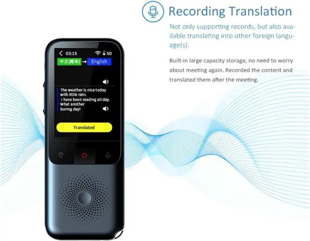 Alt view image 3 of 7 - Language Translator Device, Portable Translator 138 Language Smart Translator Offline in Real Time Smart Voice AI Voice Photo Translator for Business Learning Travel