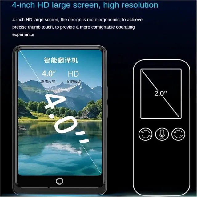 Alt view image 3 of 5 - Language Translator Device, Translation 4.0inch Camera Device Real-Time Smart Voice Photo Translator 1500mA 139 Languages Portable Text Voice Translator for Business Learning Travel