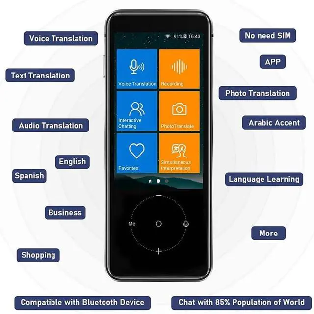 Alt view image 2 of 7 - Touch Key rt 107 Languages Instant Voice Translator Offline Language Translator in Real Time Smart Voice Translator for Business Learning Travel