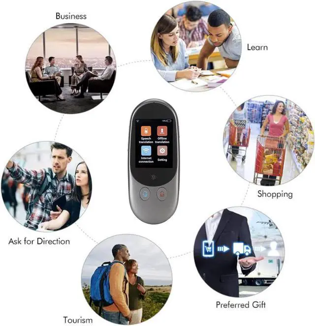 Alt view image 4 of 7 - Language Translator Device, 126 Different Languages, 2.4inch LCD Touch Sn, Portable Smart