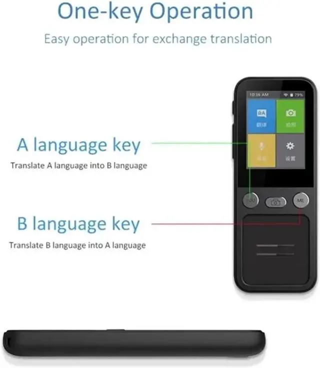 Alt view image 5 of 7 - Language Translator Device, Voice Real Time Translator Machine 138 Multi Online Languages Voice-Record 3.1 Inch Big Sn Portable Offline Tradutor for Business,Study & Travel
