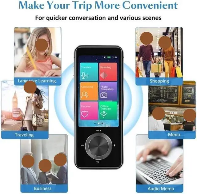 Alt view image 3 of 7 - Language Translator Device, Translator Device 137 Languages, Real-time Voice Recording, Text Translate Machine