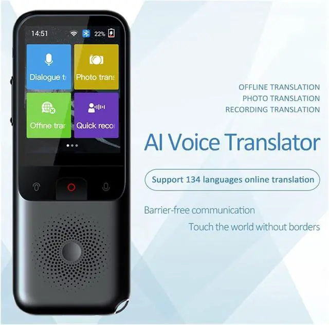 Alt view image 6 of 7 - Language Translator Device, Portable Smart Voice Translator 134 Languages Real-time Sp Interactive Offline Translation Machine Business Travel for Business Learning Travel