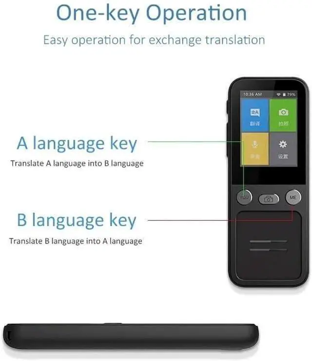 Alt view image 4 of 6 - Smart Voice Translator Device with Camera  Real-Time Two-Way Translation, 61+ Languages, Offline Mode, Recording, Text Export, Portable for Travel & Business