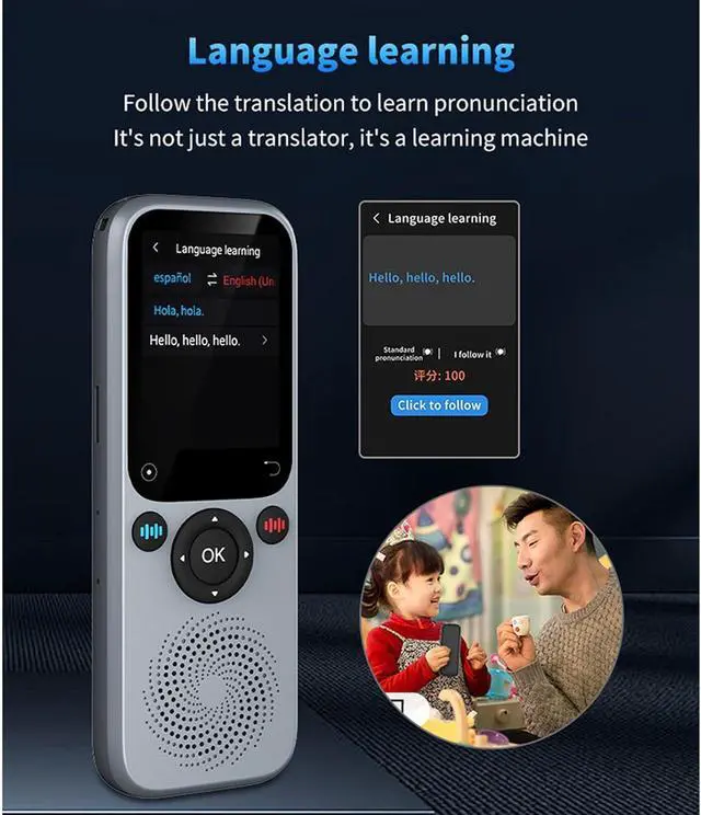 Alt view image 6 of 7 - Language Translator Device, 138+ Languages Translation in Real Time for Voice Text Photo, Ai Translator, Portable Smart Voice Translator Device for Business Learning Travel