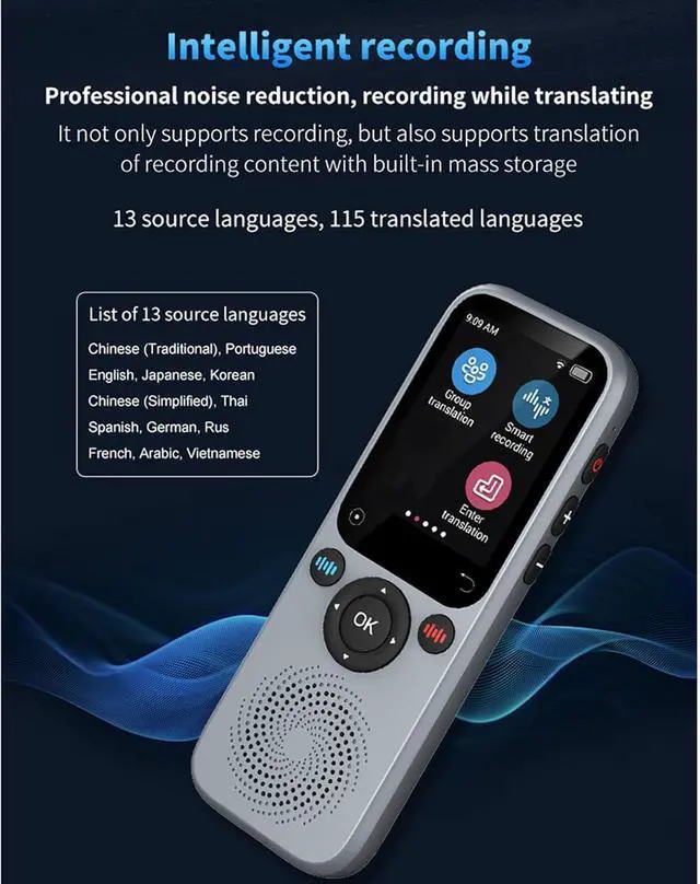Alt view image 6 of 7 - Language Translator Device, Real Time AI Voice Translator for 138 Languages, 2.0in Touch Screen Instant Translator Supports Offline Online Photo Translation Currency Conversions