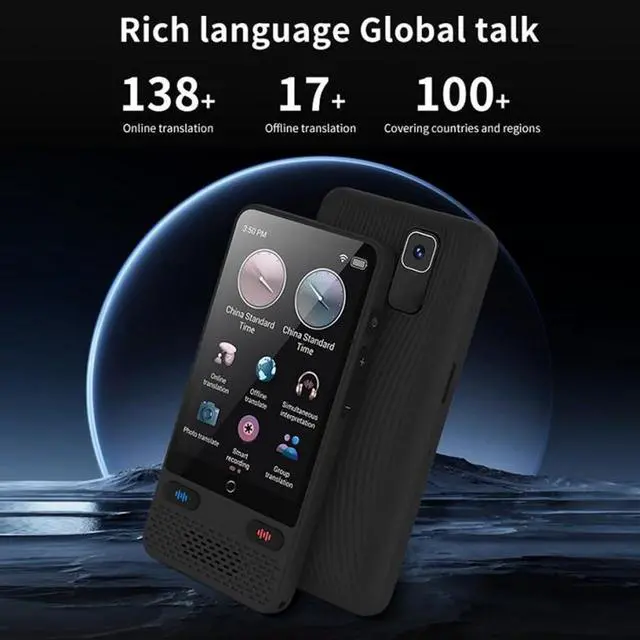 Alt view image 3 of 7 - Language Translator Device, Instant Two Way Translator Device with 138 Languages, Support Offline, Simultaneous Translation, Voice Translator for Travel, Business