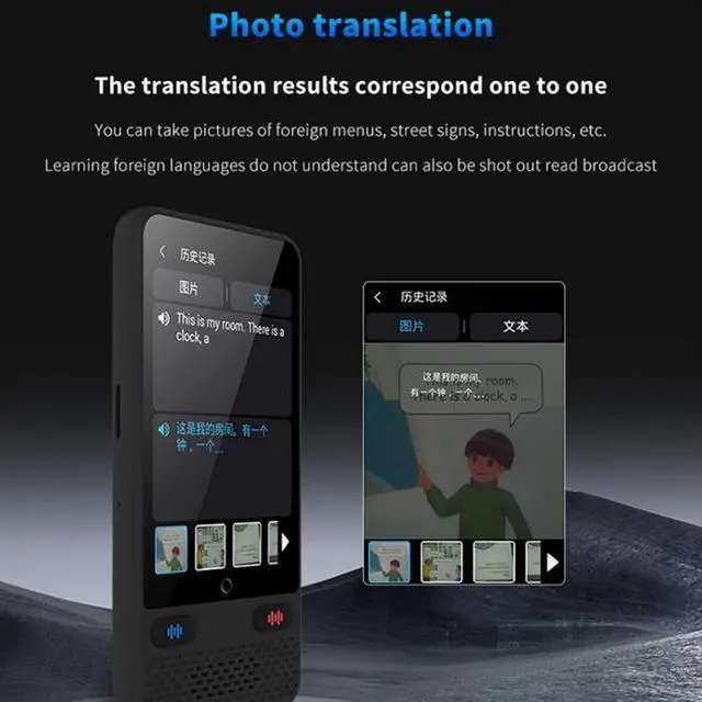 Alt view image 7 of 7 - Language Translator Device, Instant Two Way Translator Device with 138 Languages, Support Offline, Simultaneous Translation, Voice Translator for Travel, Business