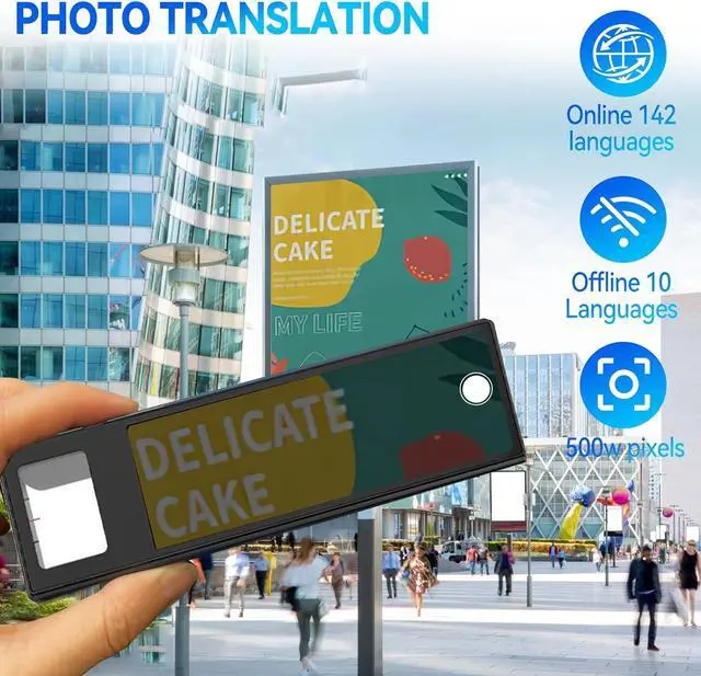 Alt view image 2 of 7 - Scan Reader Pen, 142 Language Smart Reading Pen for Dyslexia, 5 OCR Digital Translator, Online/Offline/Photo/Voice/Sound Recording Translator Pen