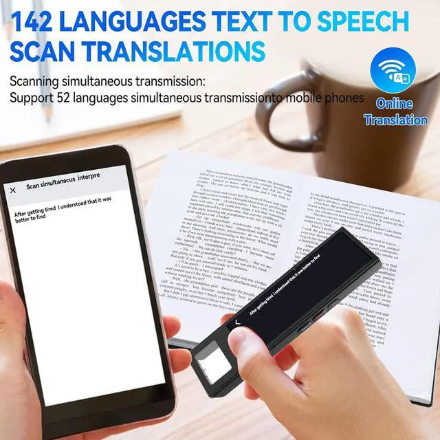 Alt view image 7 of 7 - Scan Reader Pen, 142 Language Smart Reading Pen for Dyslexia, 5 OCR Digital Translator, Online/Offline/Photo/Voice/Sound Recording Translator Pen
