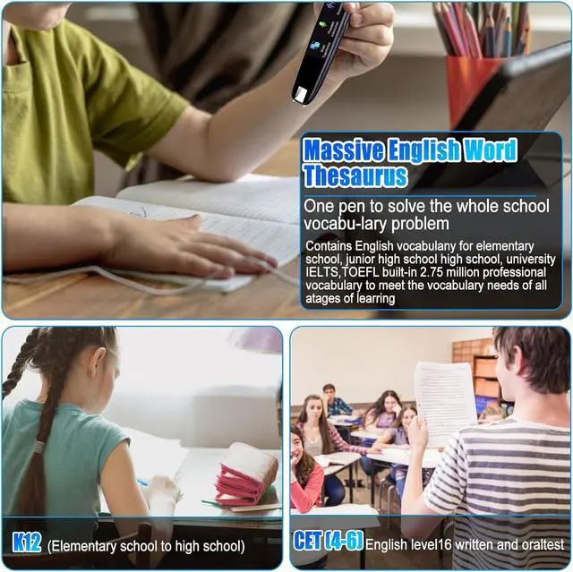 Alt view image 6 of 7 - Translator Pen Scan Translator Pen Online 112 Language Scan Reader Pen for Dyslexia Portable Translator Multifunctional rts Sp & Scan to Text for Meetings, Learning, Travel