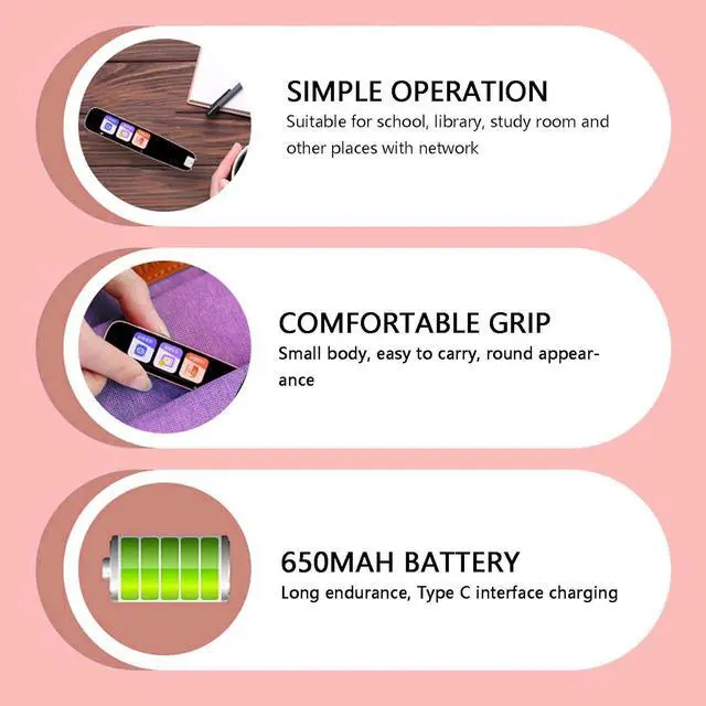 Alt view image 5 of 7 - WiFi Scanning Pen, ligent Reader Electronic Dictionary Language Translator, Portable Learning Device, Built in Battery for Students English Learning