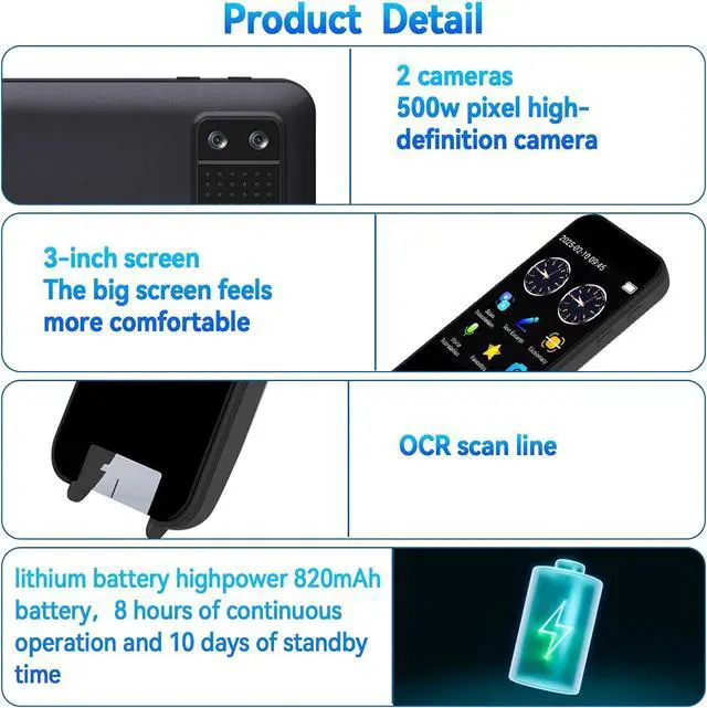 Alt view image 6 of 7 - Scan Reader Pen 113 Language Translator Device for Dyslexia Elderly Kids Students, 8 Language Offline Scanning Voice Translation, rts Scan to Text, Photo Translation