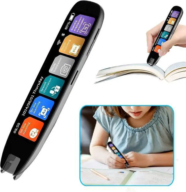 Main image of Upgrade Scan Translator Pen, Online 142 Language Scan Reader Pen with 3.71inch Touchsn, Real Time Scan Reading Pen for Dyslexia, Offline 10 Languages Scanning Translation, Photo Translation