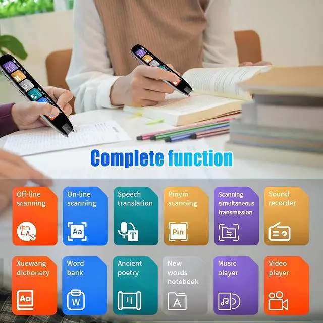 Alt view image 2 of 7 - Upgrade Scan Translator Pen, Online 142 Language Scan Reader Pen with 3.71inch Touchsn, Real Time Scan Reading Pen for Dyslexia, Offline 10 Languages Scanning Translation, Photo Translation