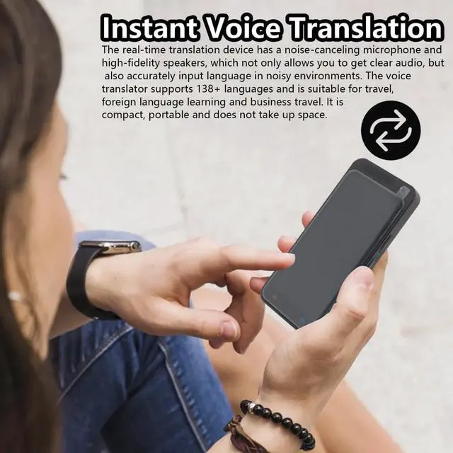 Alt view image 4 of 7 - Homesweet Instant AI Translator Online/Offline 138 Languages, 4 Touchscreen, 5MP Camera, Type-C Charging