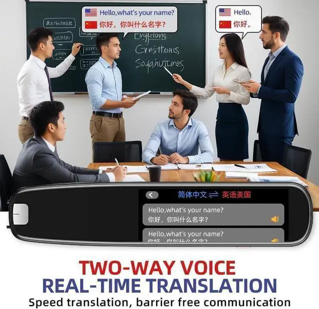 Alt view image 3 of 3 - Translation Scanning Reading Pen, Language Translator Pen, Text to Speech Device, Support 112 Languages Online Translation for Language Learners Business Travel