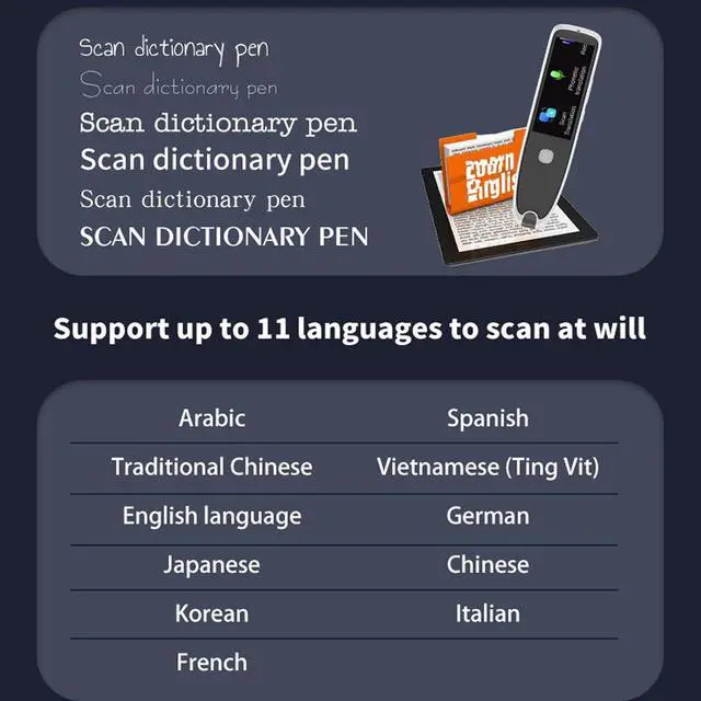 Alt view image 5 of 7 - Scan Reader Pen Translator Pen Reading Tool for Dyslexia, and Offline Learning Translator Digital Translator Dictionary Pen for Students Travelers Businessmen