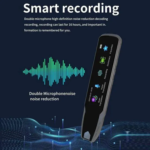 Alt view image 3 of 7 - Scan Reading Pen, 113 Languages Text to Sp Device, 1050mah Two Way Translator Pen with 3.69 Inches Sn, for Study, Travel, Business