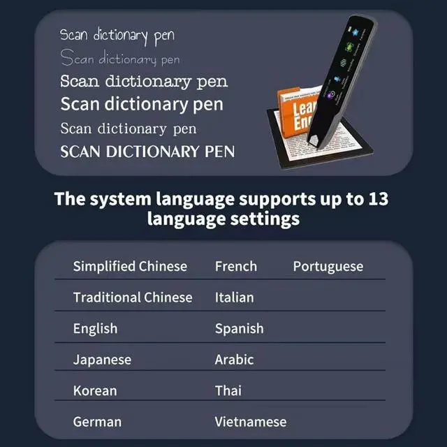 Alt view image 7 of 7 - Scan Reading Pen, 113 Languages Text to Sp Device, 1050mah Two Way Translator Pen with 3.69 Inches Sn, for Study, Travel, Business