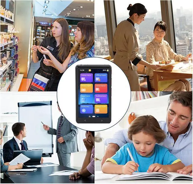 Alt view image 2 of 7 - Language Translator Device, Multifunctional Portabl Translator, rt WiFi Hotspot Online Offline,Photo Translation, Built in MP3 Player, Black