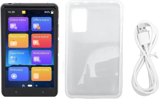 Alt view image 7 of 7 - Language Translator Device, Multifunctional Portabl Translator, rt WiFi Hotspot Online Offline,Photo Translation, Built in MP3 Player, Black