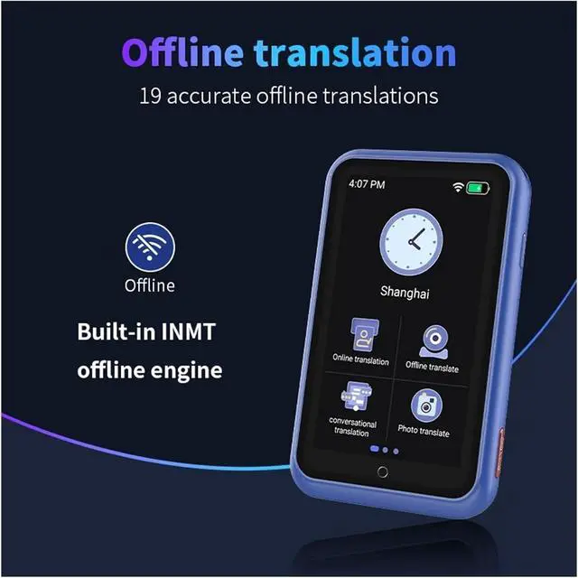 Alt view image 2 of 7 - Language Translator Device, Translator 4G Full Netcom SIM Card WiFi ligent Real Time 138 Language ChatGPT Smart AI Voice Photo Translation for Business Learning Travel