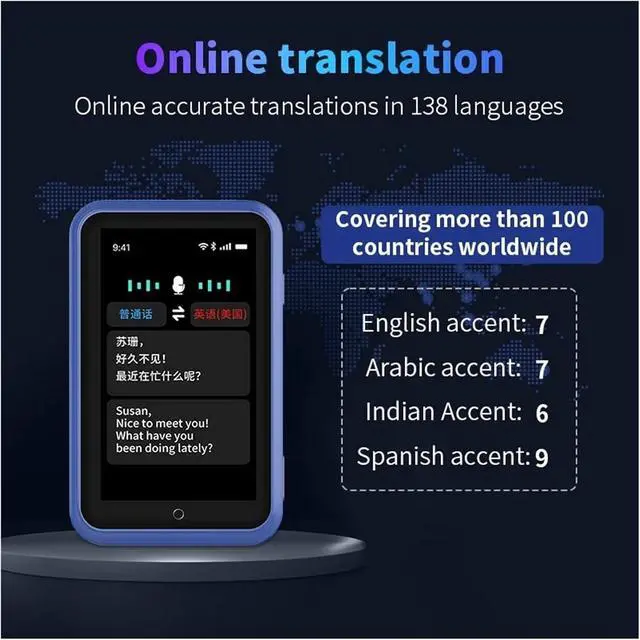 Alt view image 5 of 7 - Language Translator Device, Translator 4G Full Netcom SIM Card WiFi ligent Real Time 138 Language ChatGPT Smart AI Voice Photo Translation for Business Learning Travel