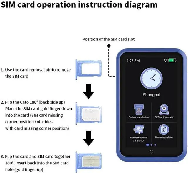 Alt view image 7 of 7 - Language Translator Device, Translator 4G Full Netcom SIM Card WiFi ligent Real Time 138 Language ChatGPT Smart AI Voice Photo Translation for Business Learning Travel
