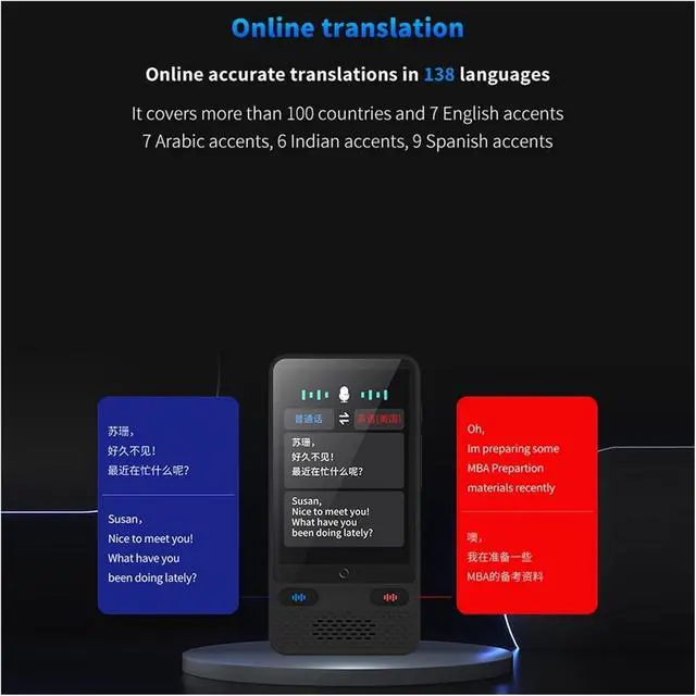 Alt view image 2 of 3 - Language Translator Device, Instant Voice Translator Portable Language Translator in Real-time Smart Translator rts 18 Offline Languages for Business Learning Travel