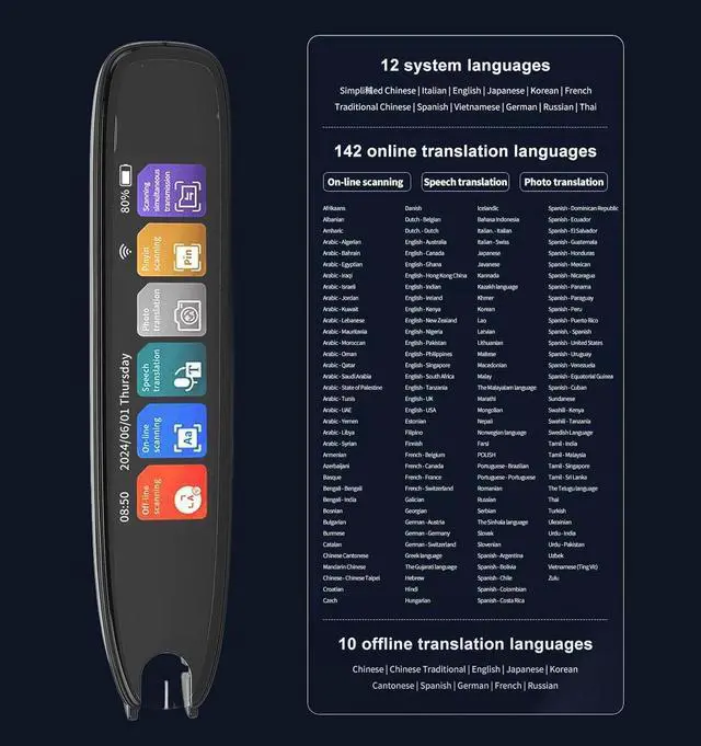Alt view image 2 of 7 - Reading Pen:3.7 Touchsn Portable Translator for Quick Language Learning,Travel and Study