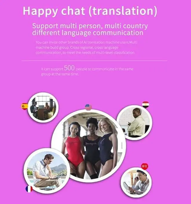 Alt view image 7 of 7 - Language Translator Device,75 Languages Mini Smart Voice Translator, 5 Languages Offline Translator WiFi/Hotspot Touch Sn Pocket Translator Purposiveness