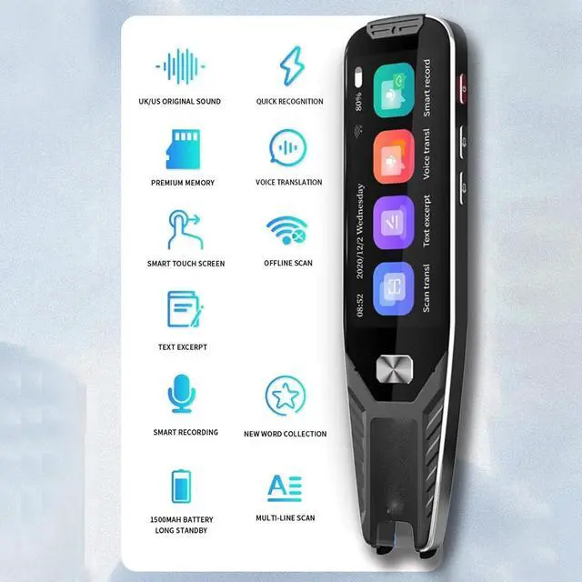 Alt view image 6 of 7 - Language Translator Pen, Portable Scan Device with AI Smart Technology and 134 Online Translations for Business Learning Travel