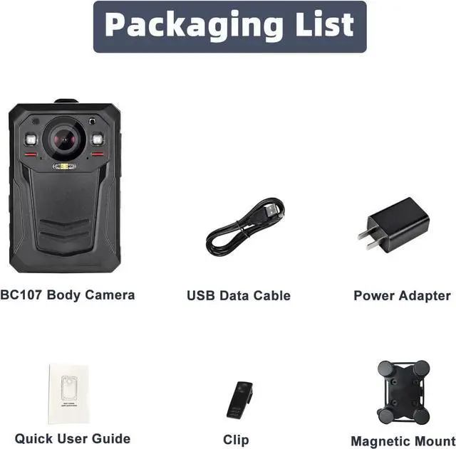 Alt view image 5 of 6 - 1512P HD Body Camera with Electronic Image Stabilization,13H Record Time, Built-in 3600mAH Battery, Easy to Operate, Waterproof Police Body Mounted Camera for Law Enforcement(128G)