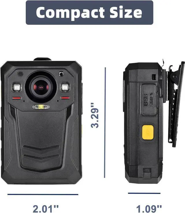 Alt view image 6 of 6 - 1512P HD Body Camera with Electronic Image Stabilization,13H Record Time, Built-in 3600mAH Battery, Easy to Operate, Waterproof Police Body Mounted Camera for Law Enforcement(128G)