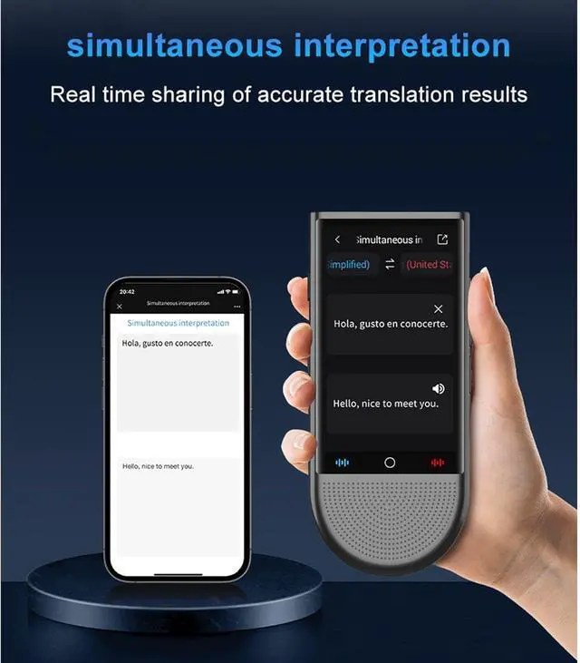 Alt view image 5 of 7 - AI Language Translator Device, Real Time Language Translator with 138 Languages, 4in Touchscreen 1GB 16GB, Camera Online Offline AI Voice Translation for Business, Learning,