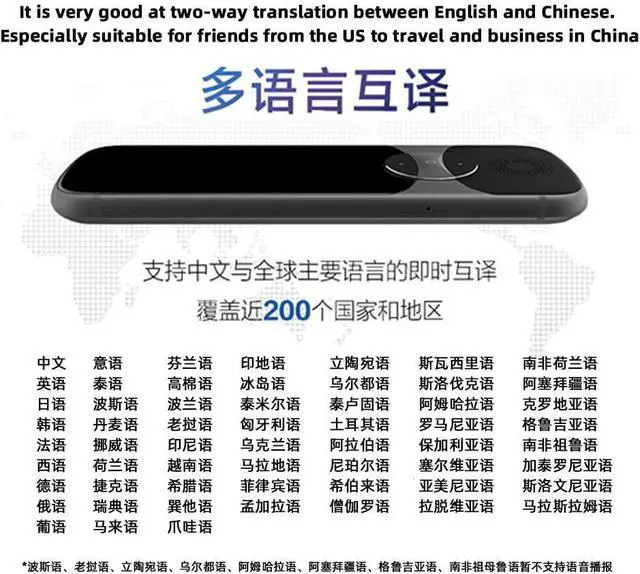 Alt view image 6 of 6 - Translator 3.0 Instant Smart Voice Language Translator 3.1 Sn Portable Device Two-Way Translation of Chinese to 60 Languages for Travel,Business and Study Offline