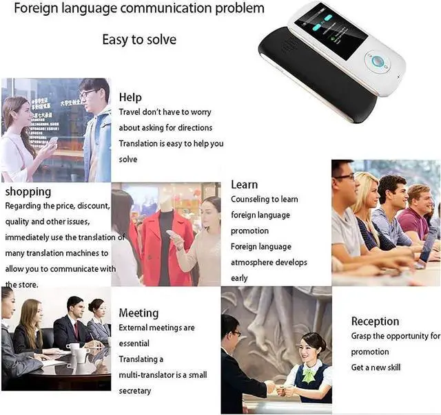 Alt view image 6 of 6 - Voice Translator Devices Offline, Language Translator Device, Smart Language Voice 2.4 Inch Touch Sn 26 Languages WiFi Pocket Electronic Translators Learning Traveling Shopping Independence