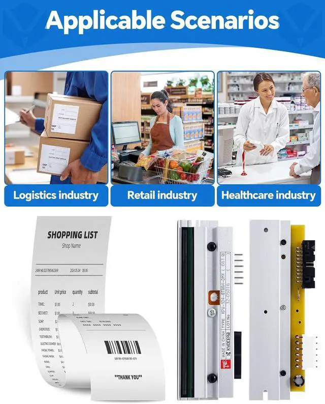 Alt view image 5 of 7 - PHD20-2278-01 Genuine Printhead for Datamax I-4212E Mark II, New OEM Print Head Replacement for Datamax-O'Neil Barcode Thermal Label Printer 203dpi Optimal Performance High Speed Low Temperature