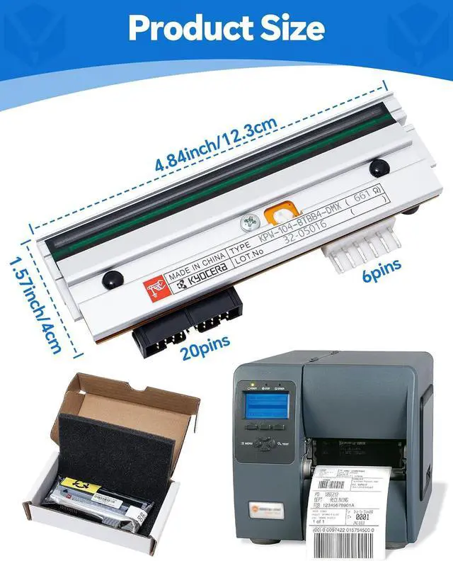 Alt view image 7 of 7 - PHD20-2278-01 Genuine Printhead for Datamax I-4212E Mark II, New OEM Print Head Replacement for Datamax-O'Neil Barcode Thermal Label Printer 203dpi Optimal Performance High Speed Low Temperature