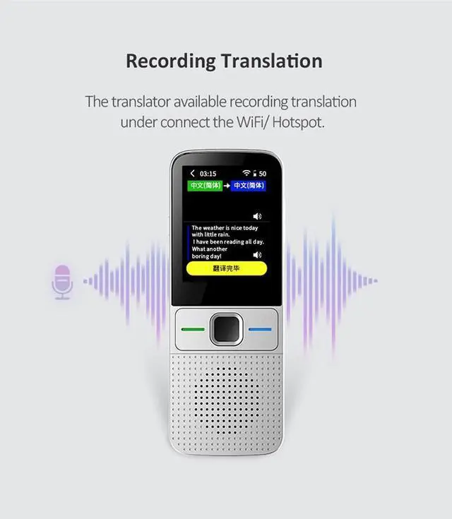 Alt view image 4 of 7 - Multi Language Translator Real-Time Portable Instant Translator Device Smart Voice Translation Devices 138 Online Languages, Support Offline, Recording, Photo Translation Function Needed Efficency